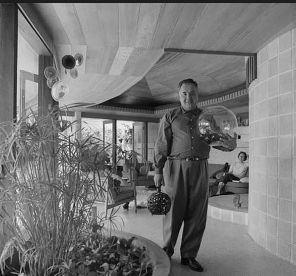 Fred Hollingsworth in the Trethewey Residence he designed in 1961. Photo courtesy of Selwyn Pullan.