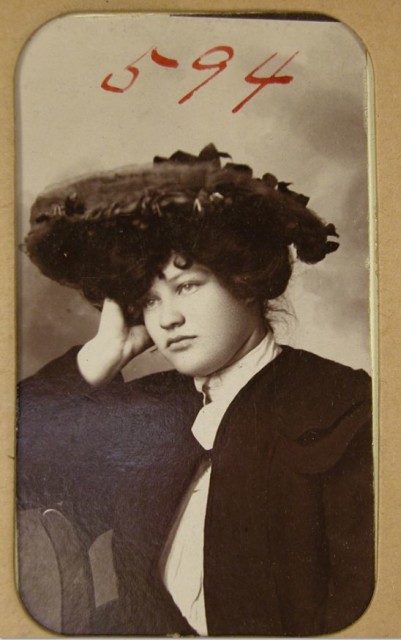 Mugshot of a prostitute arrested in Victoria in 1912