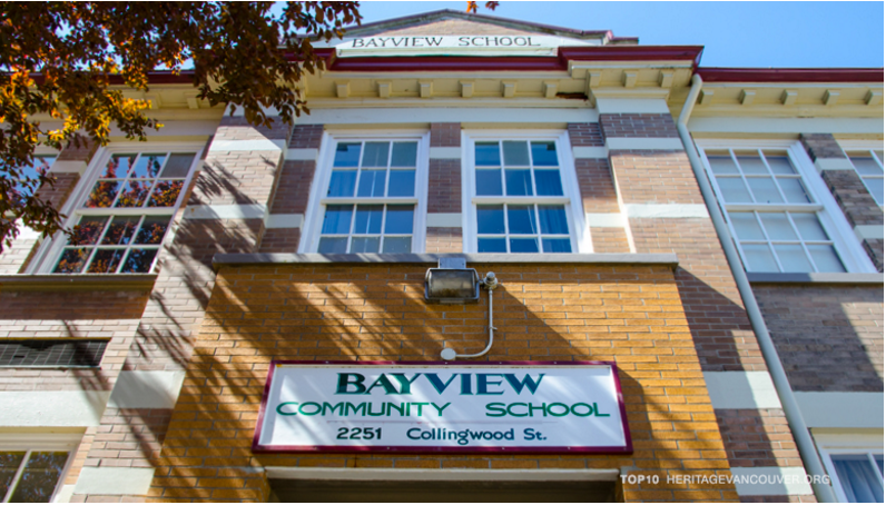 Bayview Community School (1913-1914) tops the 2016 list