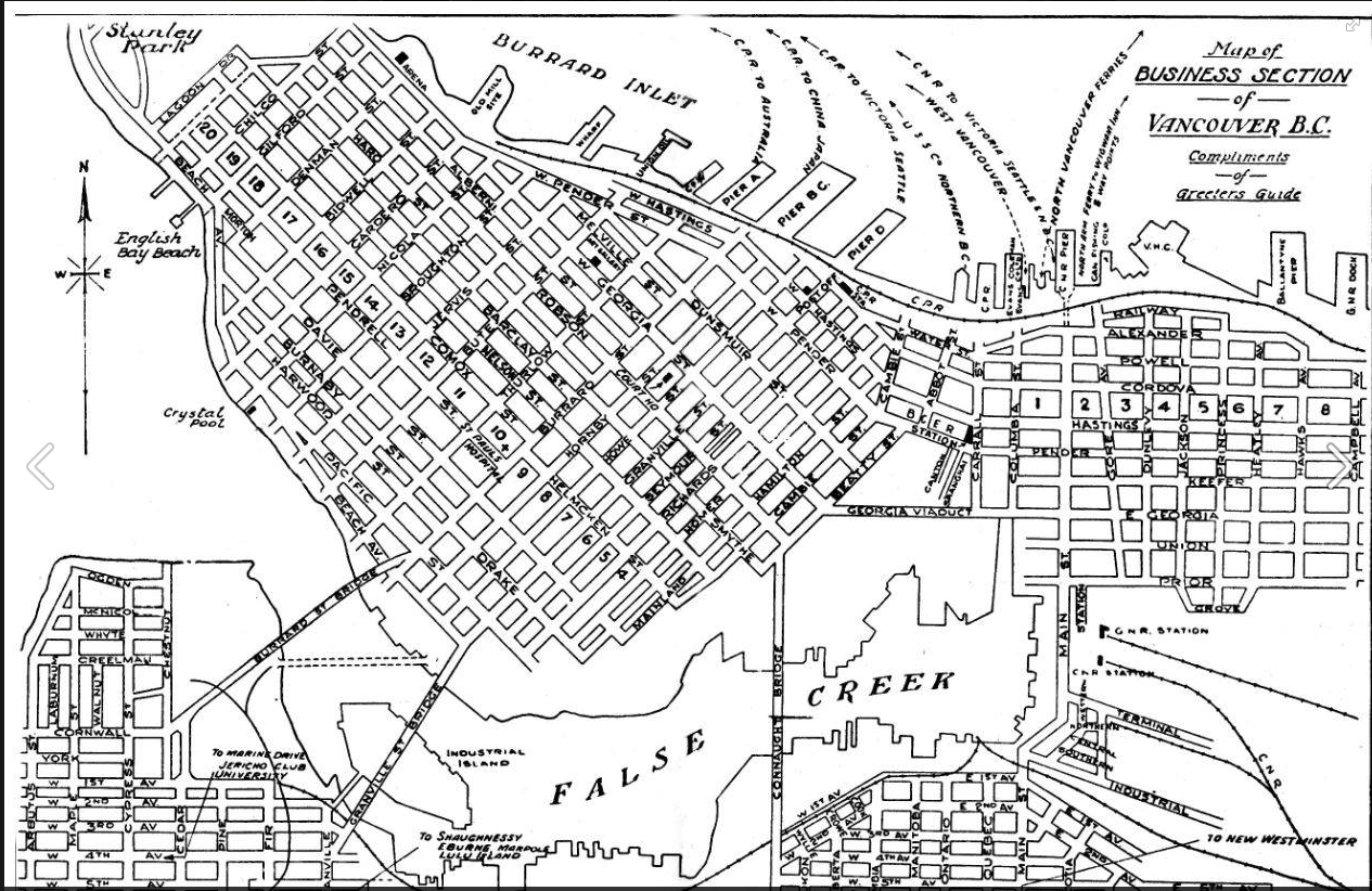 Pier D on 1942 touris map