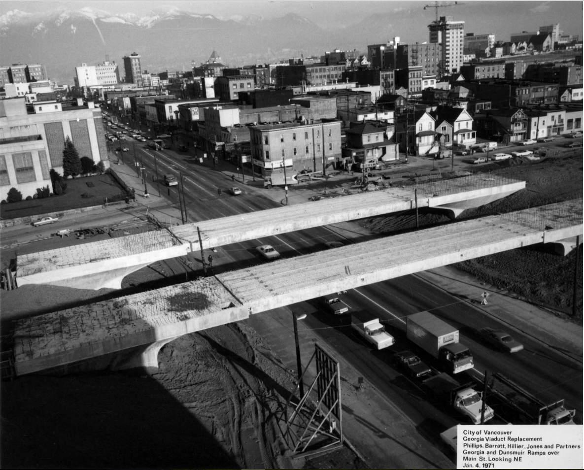 The almost new Georgia Viaduct in 1971. CVA 216-1.23