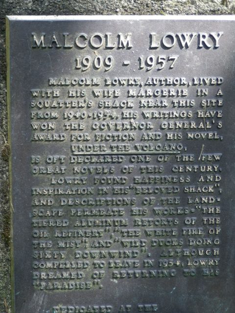 Malcolm Lowry plaque