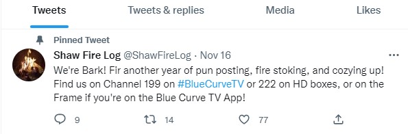 Shaw Fire Log on Twittr