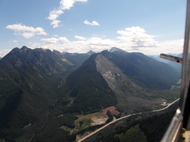 Aerial view of the Hope slide taken by Laura Halliday flying a Piper Cherokee July 6, 2013