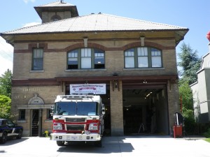 Designed in a Spanish Revival style. The tower is used for hanging and drying fire hoses