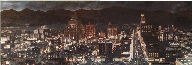 "Night falls over the City of Vancouver" by Tom Carter