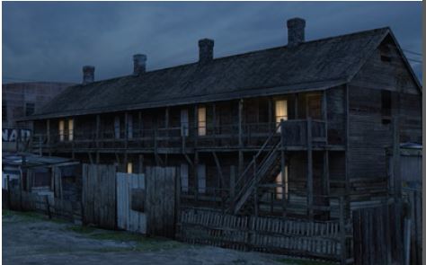 3D render of Hogan's Alley, ca.1948 app. Courtesy NFB 