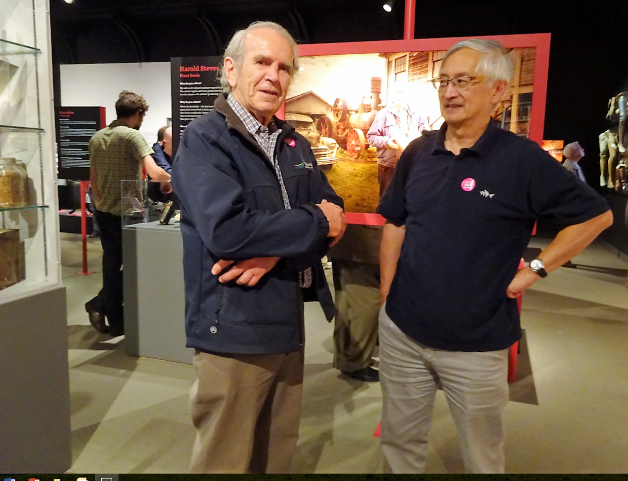 Harold Steeves (left) collects seeds. Eve Lazarus photo
