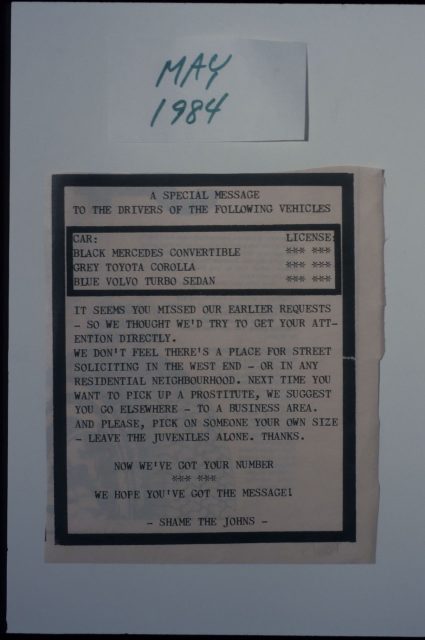 Shame the Johns in Vancouver's West End